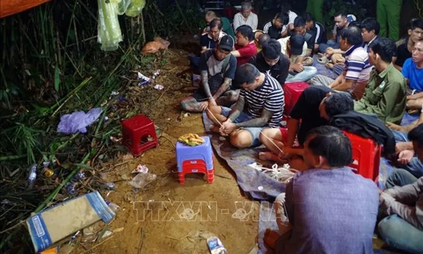 Triệt phá sới bạc trong rừng, thu giữ 800 triệu đồng tiền mặt
