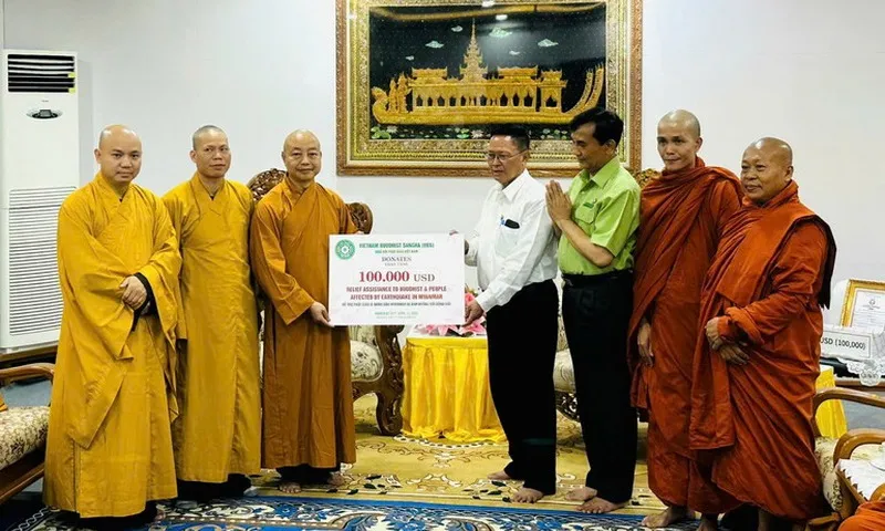 Giáo hội Phật giáo Việt Nam hỗ trợ Myanmar 120.000 USD khắc phục hậu quả động đất