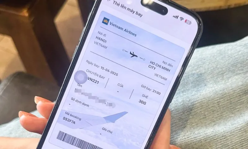 Thẻ lên máy bay sau khi hành khách làm thủ tục check in qua hệ thống VNeID.