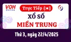XSMT 22/4, Trực tiếp xổ số miền Trung thứ 3 ngày 22/4/2025