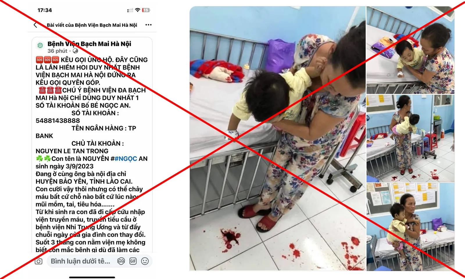 Cảnh báo lừa đảo mạo danh Bệnh viện Bạch Mai để quyên góp tiền