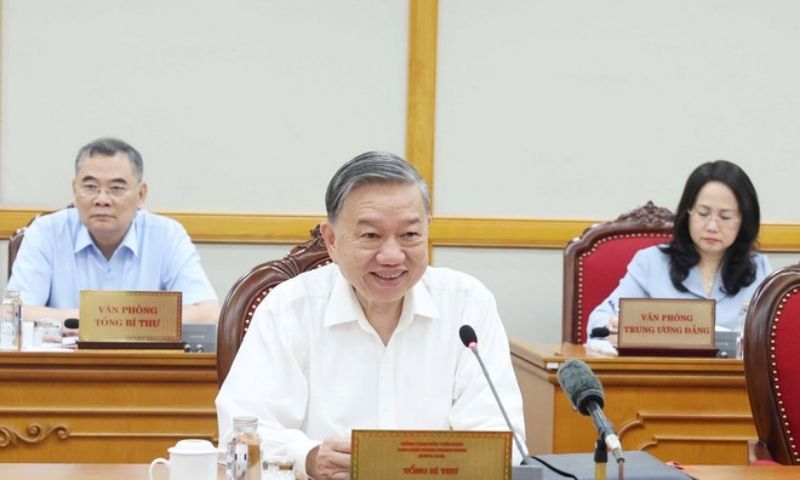 Tổng Bí thư Tô Lâm chủ trì họp về tiến độ triển khai sắp xếp bộ máy hành chính