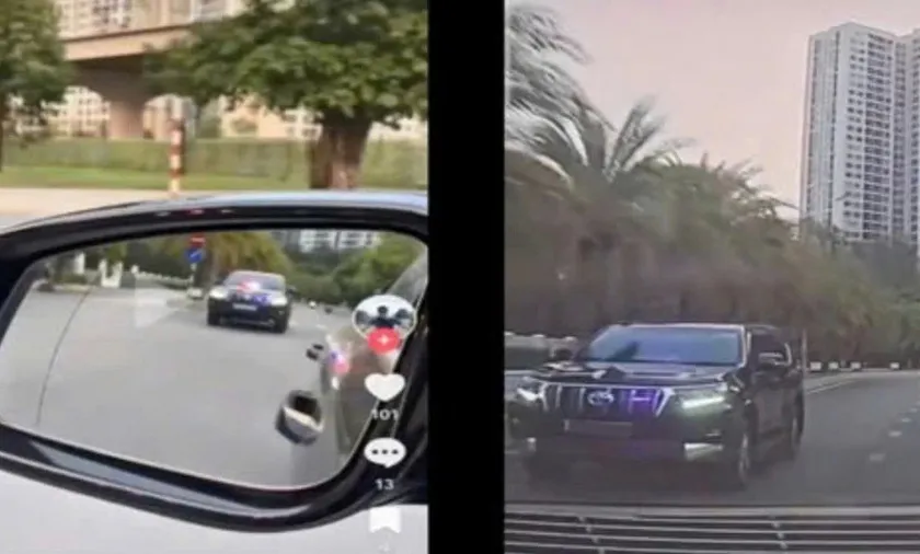 Tài xế ô tô lắp đèn ưu tiên trái phép bị CSGT TP Thủ Đức xử phạt