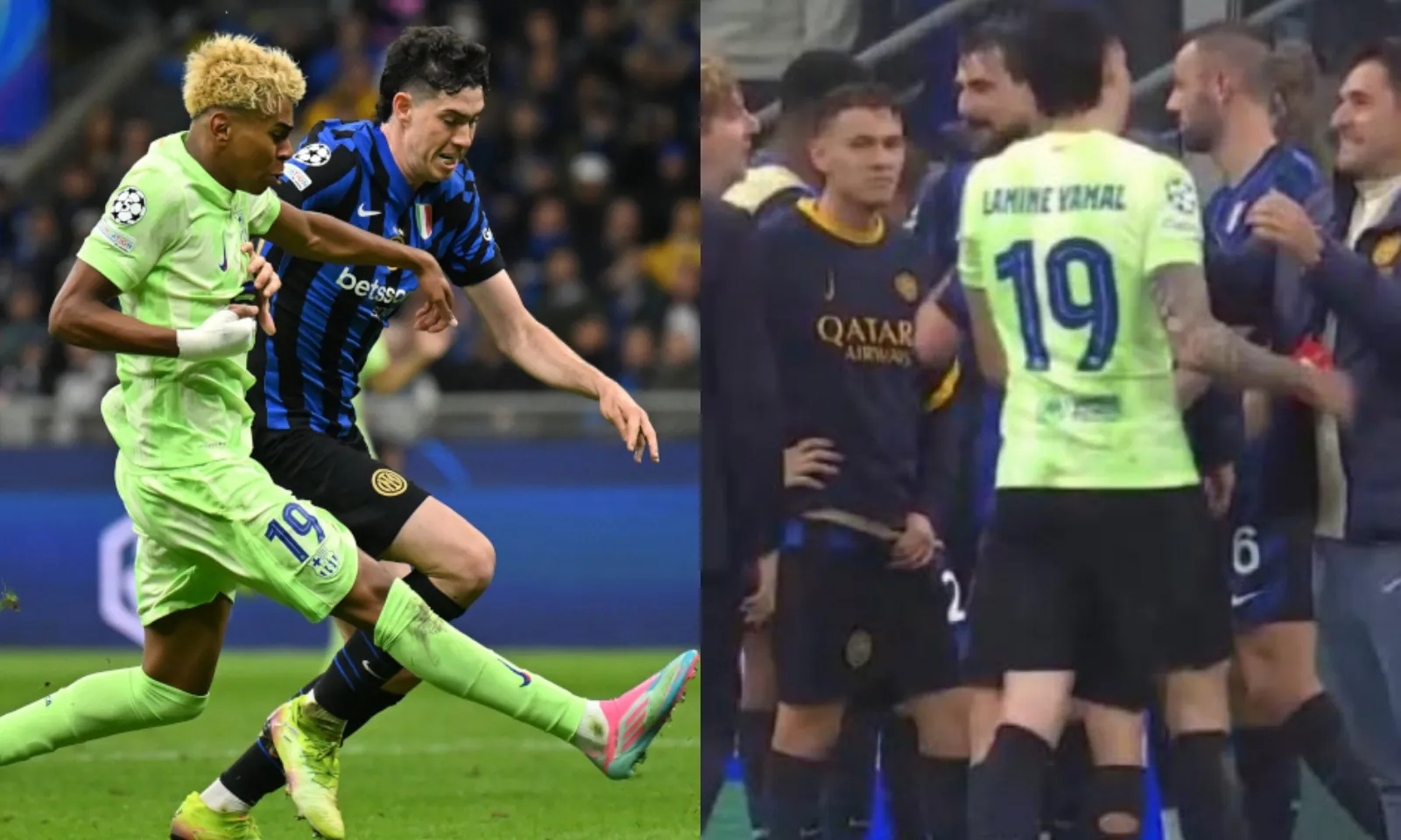 Yamal đổi áo đấu với sao Inter Milan 