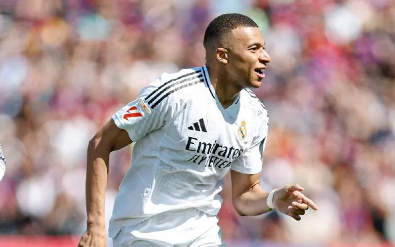 Mbappe ghi bàn thắng thứ 28 ở La Liga mùa này và vượt mặt huyền thoại Di Stefano. Ảnh: Internet
