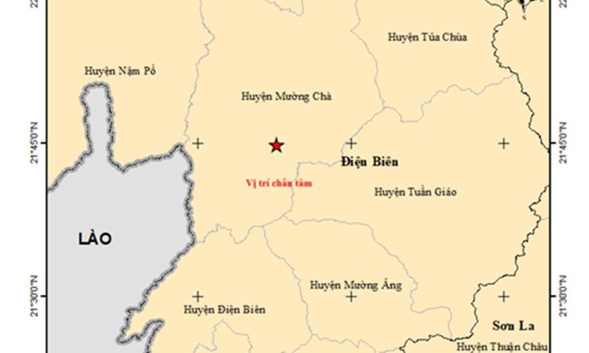 Động đất 5.0 độ rung chuyển Điện Biên