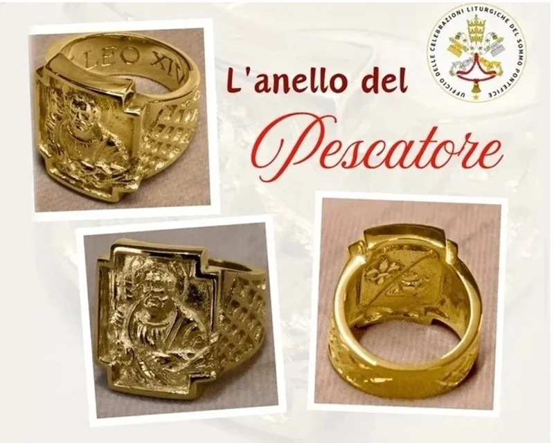 Tòa thánh Vatican công bố thông tin chi tiết về chiếc nhẫn, với hình ảnh Thánh Peter ở mặt ngoài, dòng chữ “Leo XIV” và huy hiệu của Giáo hoàng Ảnh Vatican News