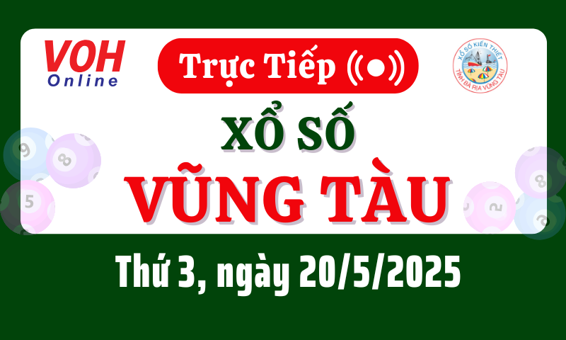 XSVT 20/5 - Kết quả xổ số Vũng Tàu hôm nay thứ 3 ngày 20/5/2025