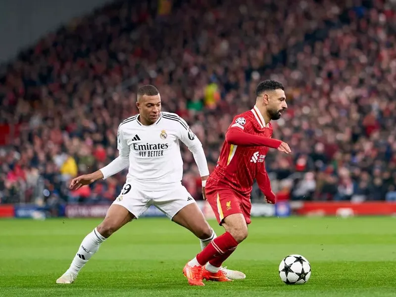 Mbappe có cơ hội vượt qua Salah giành Chiếc giày vàng châu Âu 2025. Ảnh: Internet