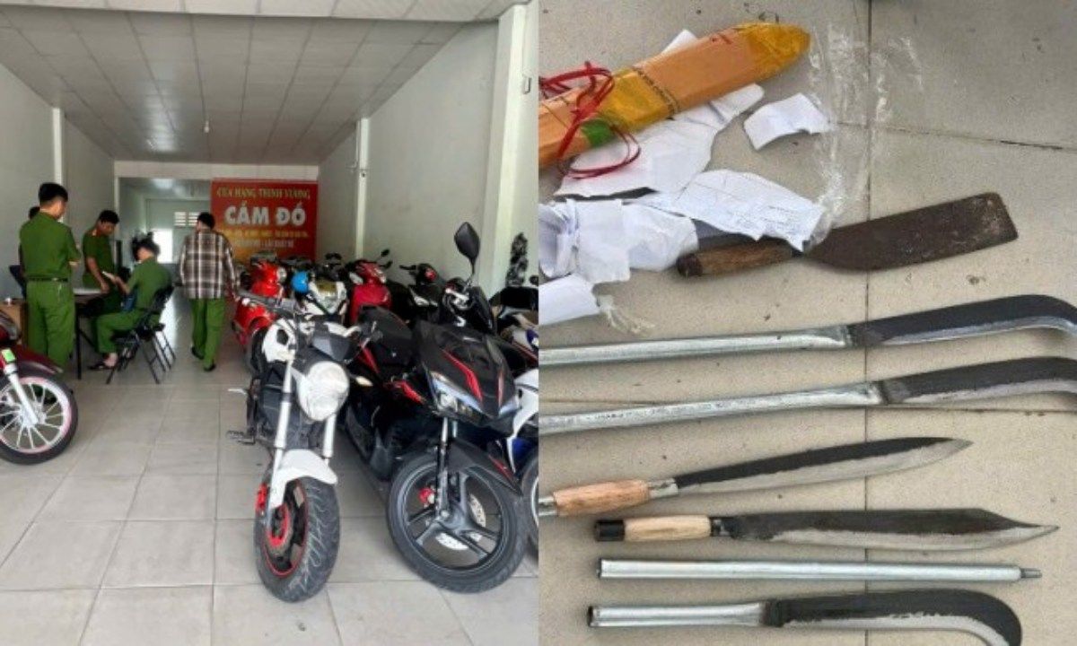 Kiên Giang: Phát hiện cơ sở cầm đồ không phép tàng trữ dao, kiếm
