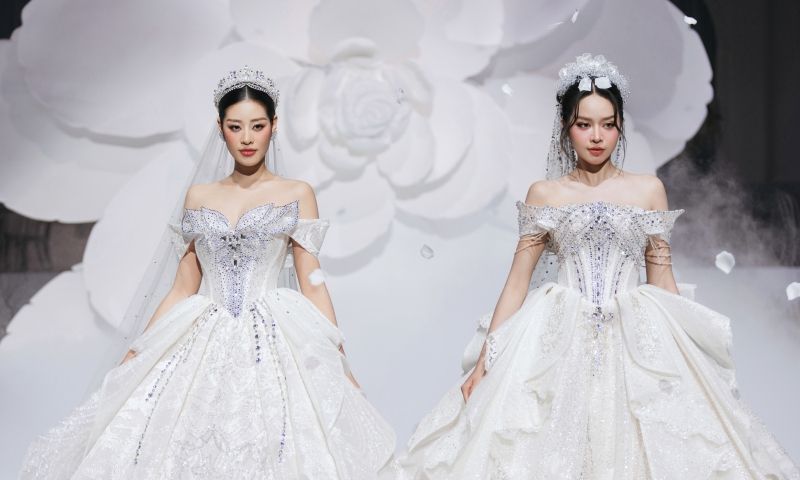 Hoa hậu, á hậu khoe sắc với váy cưới tại Omni Bridal Show 2025