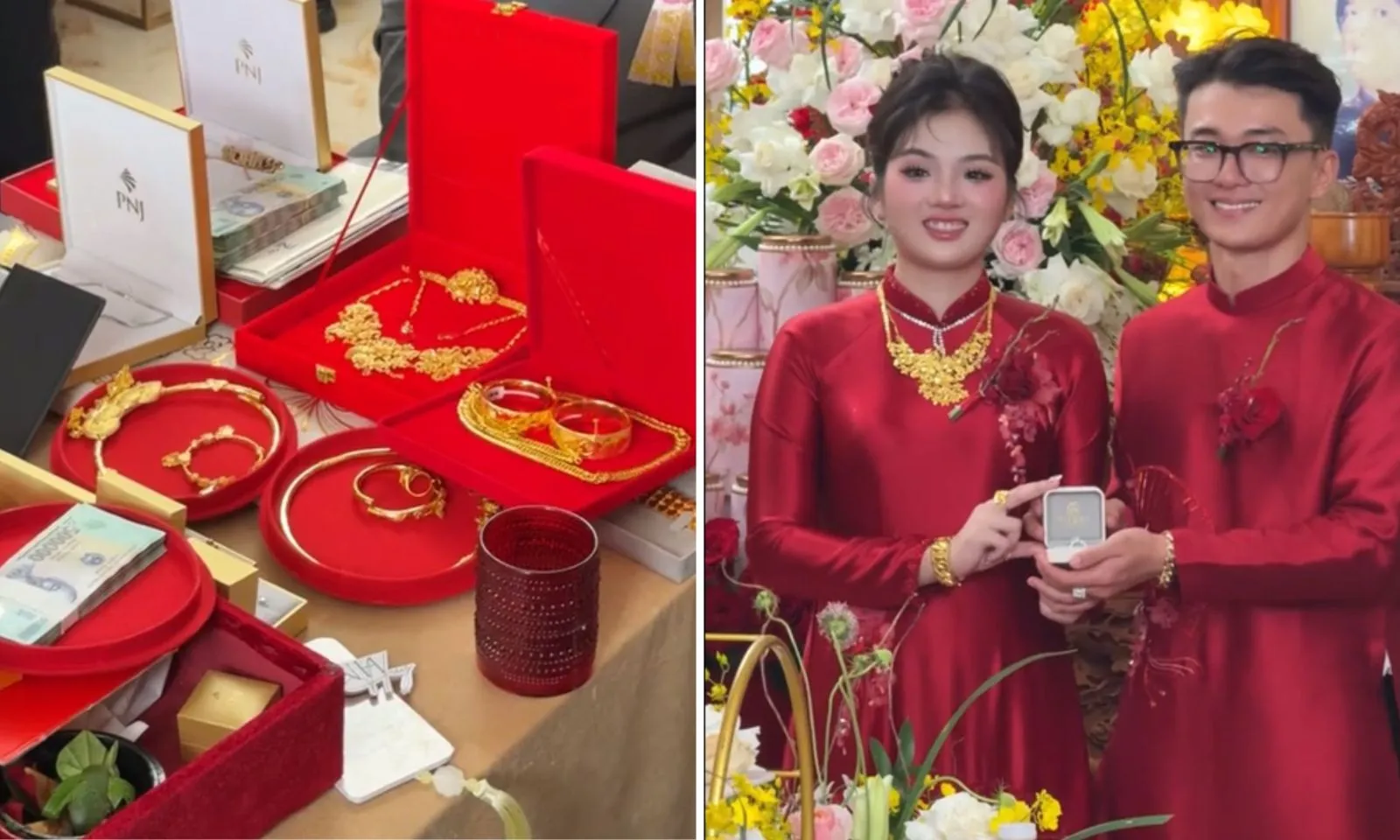 Choáng ngợp với hồi môn 25 cây vàng, 100 con chồn hương tiền tỷ của cô dâu Cà Mau