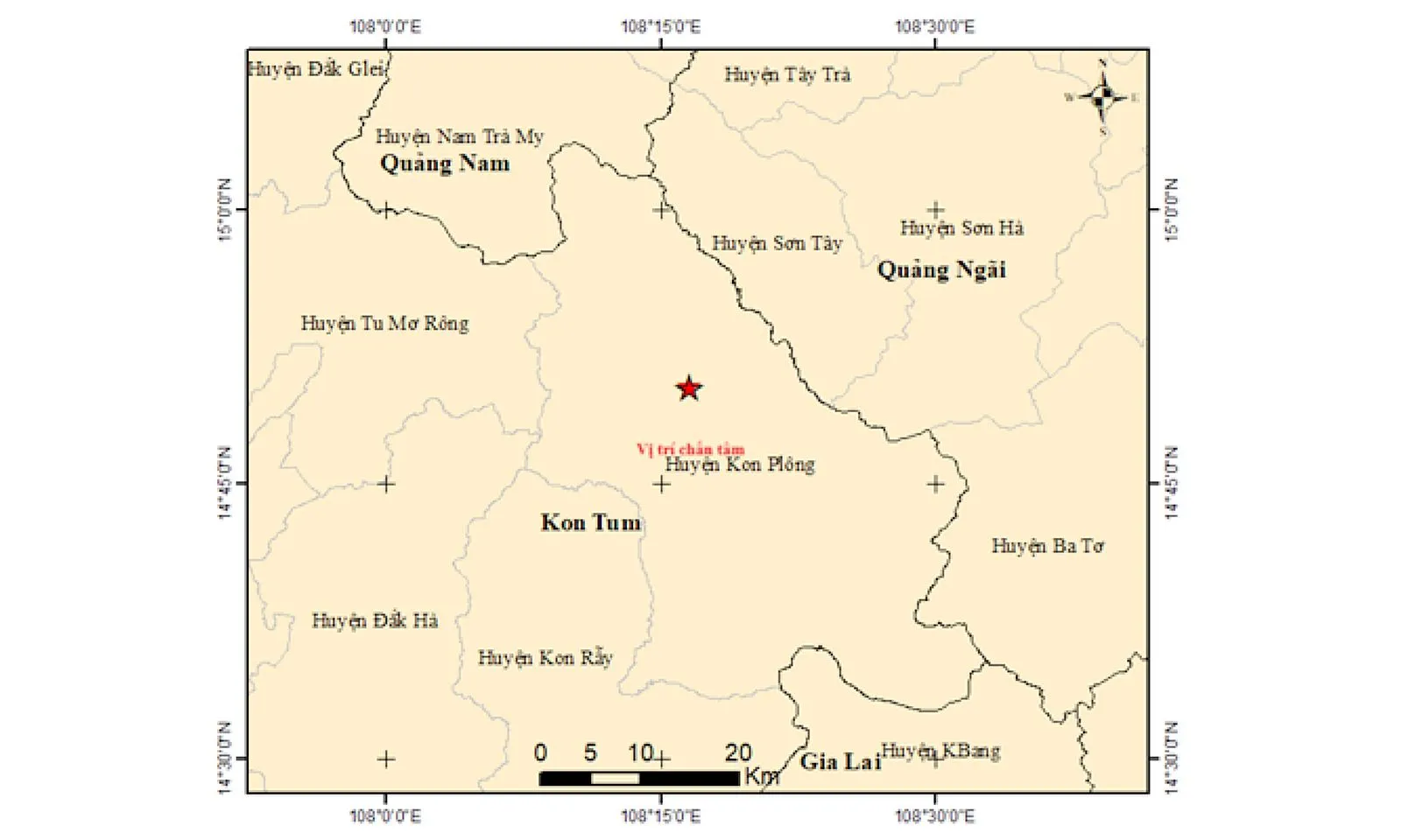 27 trận động đất liên tiếp tại Quảng Nam và Kon Tum chưa đầy một tuần