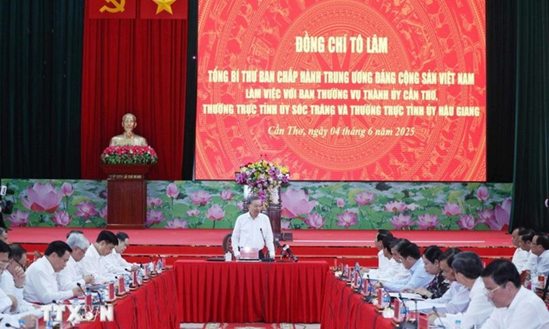 Tổng Bí thư Tô Lâm: Hợp nhất Cần Thơ-Sóc Trăng-Hậu Giang tạo nền tảng phát triển chiến lược vùng