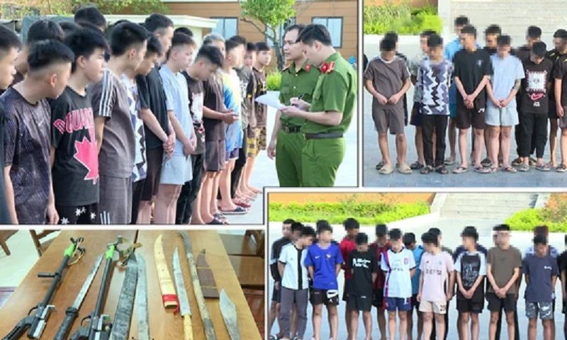 Thanh Hóa: Tạm giữ 38 thanh, thiếu niên mang hung khí tấn công người đi đường