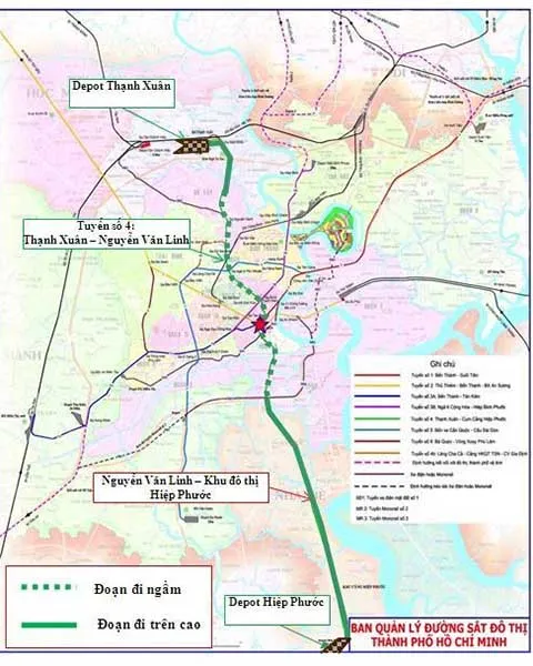 Tuyến metro số 4 Ảnh thiết kế đồ họa