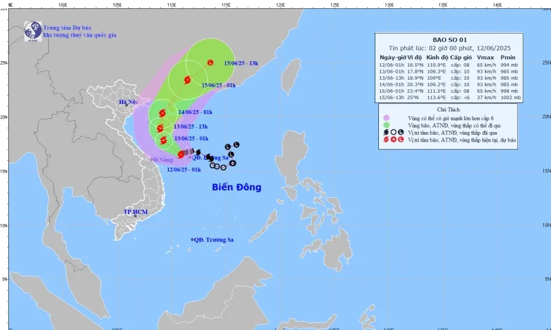 Bão số 1 đang mạnh lên, gió giật cấp 13, biển động dữ dội