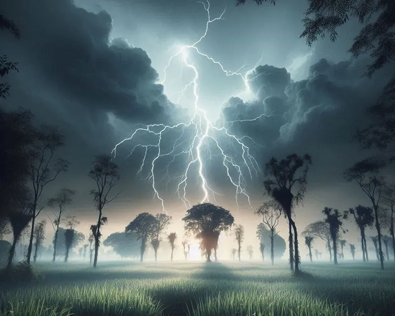 Sét đánh khi đang đi làm đồng