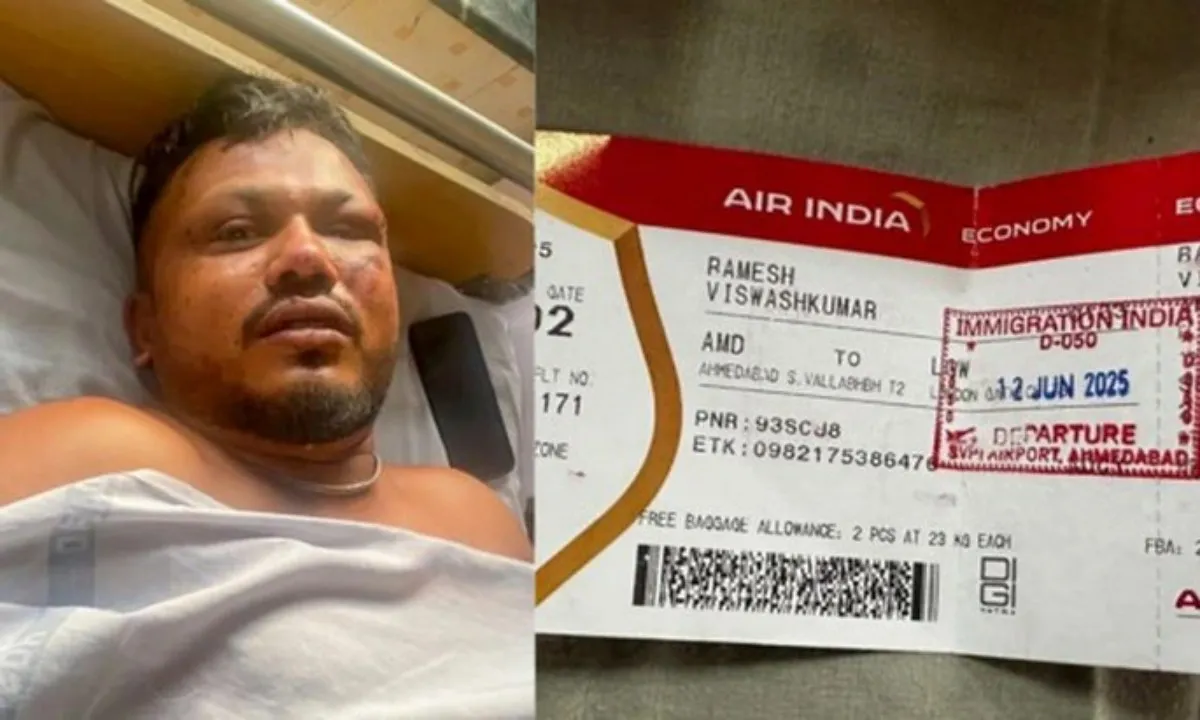 Người đàn ông thoát chết gang tấc vụ máy bay Ấn Độ rơi ngồi cạnh cửa thoát hiểm