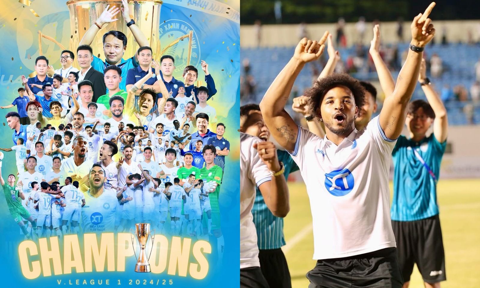 Xuân Son quẩy cực nhiệt ăn mừng CLB Nam Định vô địch V.League