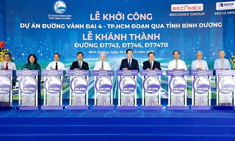 Khởi công đường Vành đai 4 dài 48 km qua các khu công nghiệp lớn