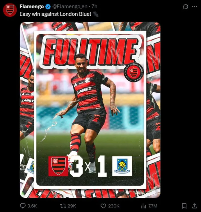 Flamengo đăng bài chế giễu Chelsea. Ảnh: Internet