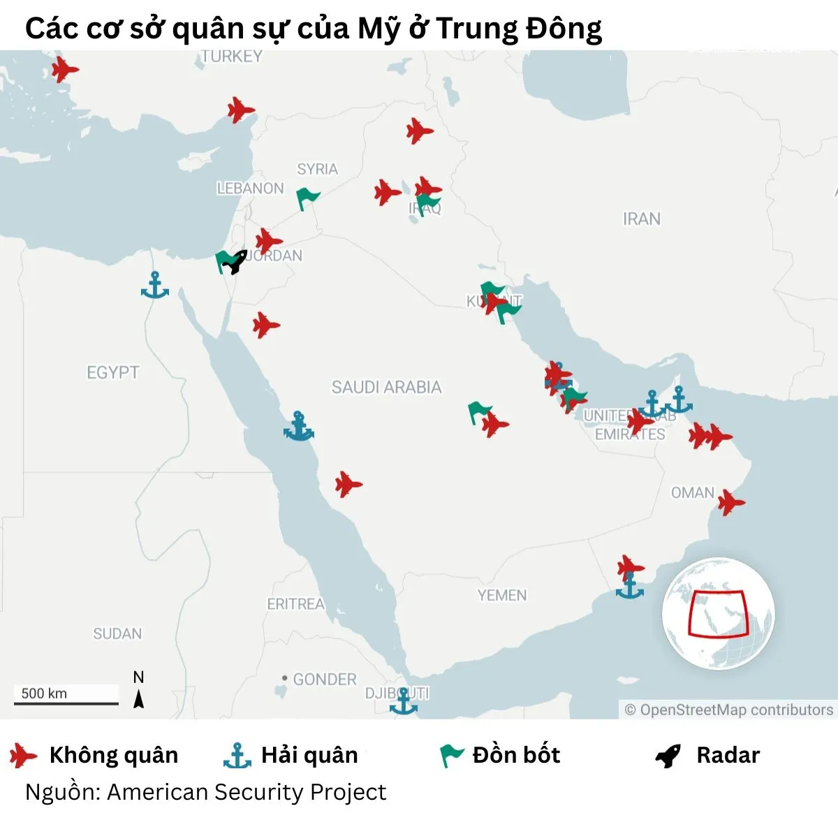 Các cơ sở quân sự của Mỹ ở Trung Đông (1)