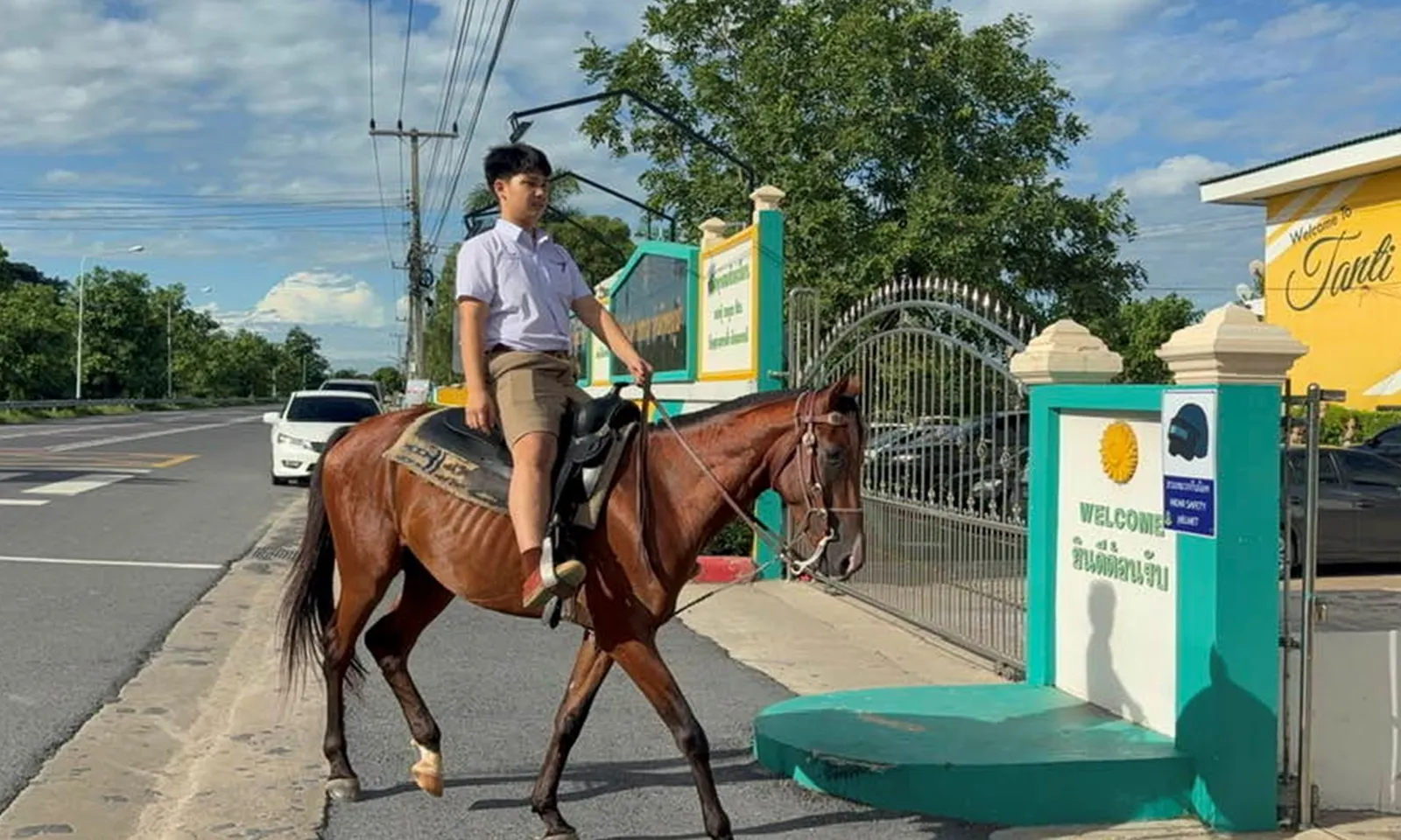Cậu học sinh Thái Lan gây sốt vì cưỡi ngựa đến trường mỗi ngày
