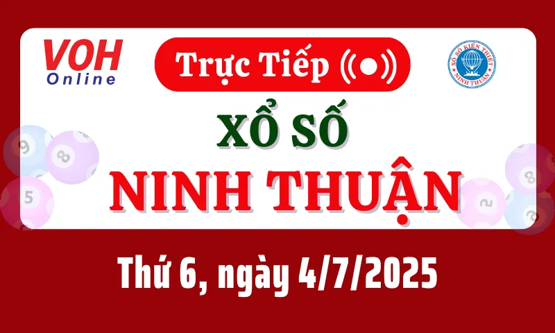 XSNT 4/7 - Kết quả xổ số Ninh Thuận hôm nay thứ 6 ngày 4/7/2025