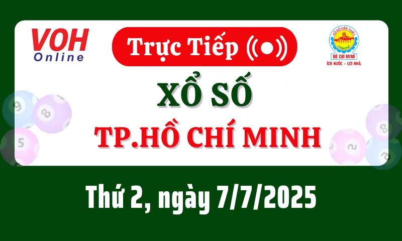 XSHCM 7/7 - Kết quả xổ số TP.HCM hôm nay thứ 2 ngày 7/7/2025