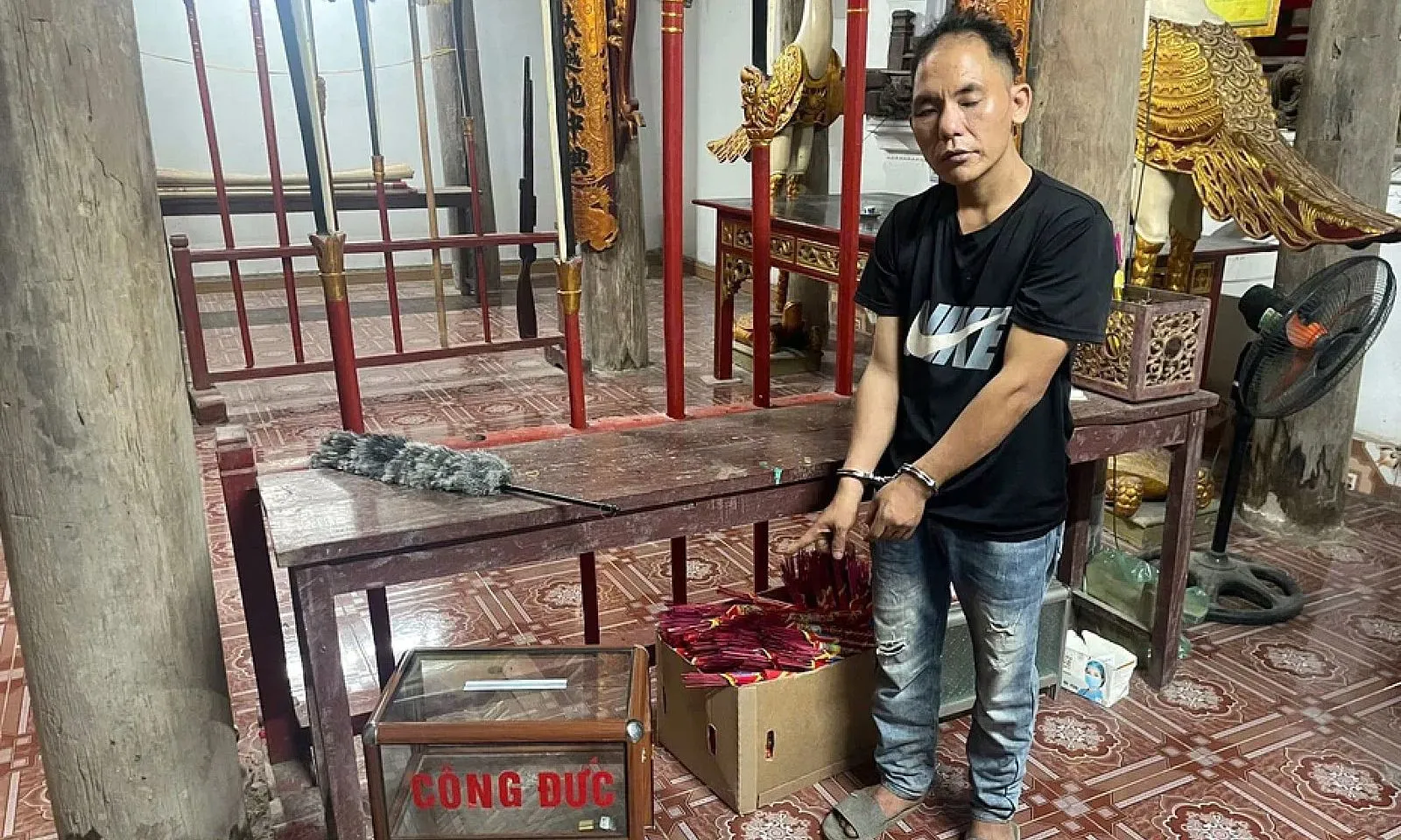 Bắt đối tượng chuyên trộm tiền công đức tại các đình, chùa