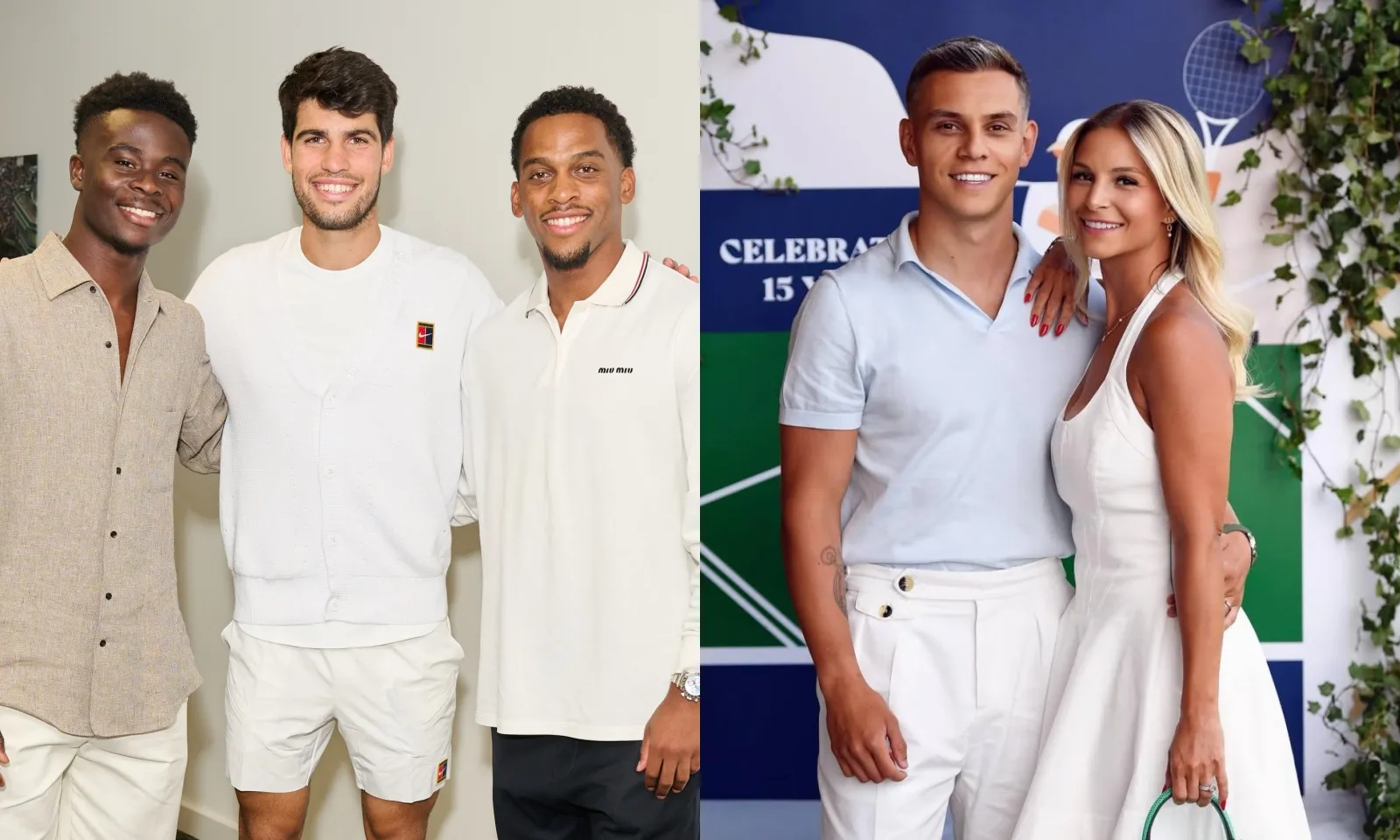 Saka cùng bạn gái và đồng đội Arsenal dự khán Wimbledon 