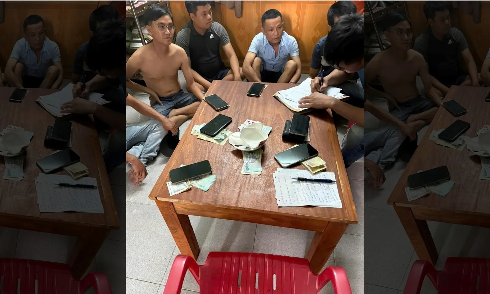 Bắt quả tang nhóm đối tượng đánh bạc trái phép dưới hình thức xóc đĩa