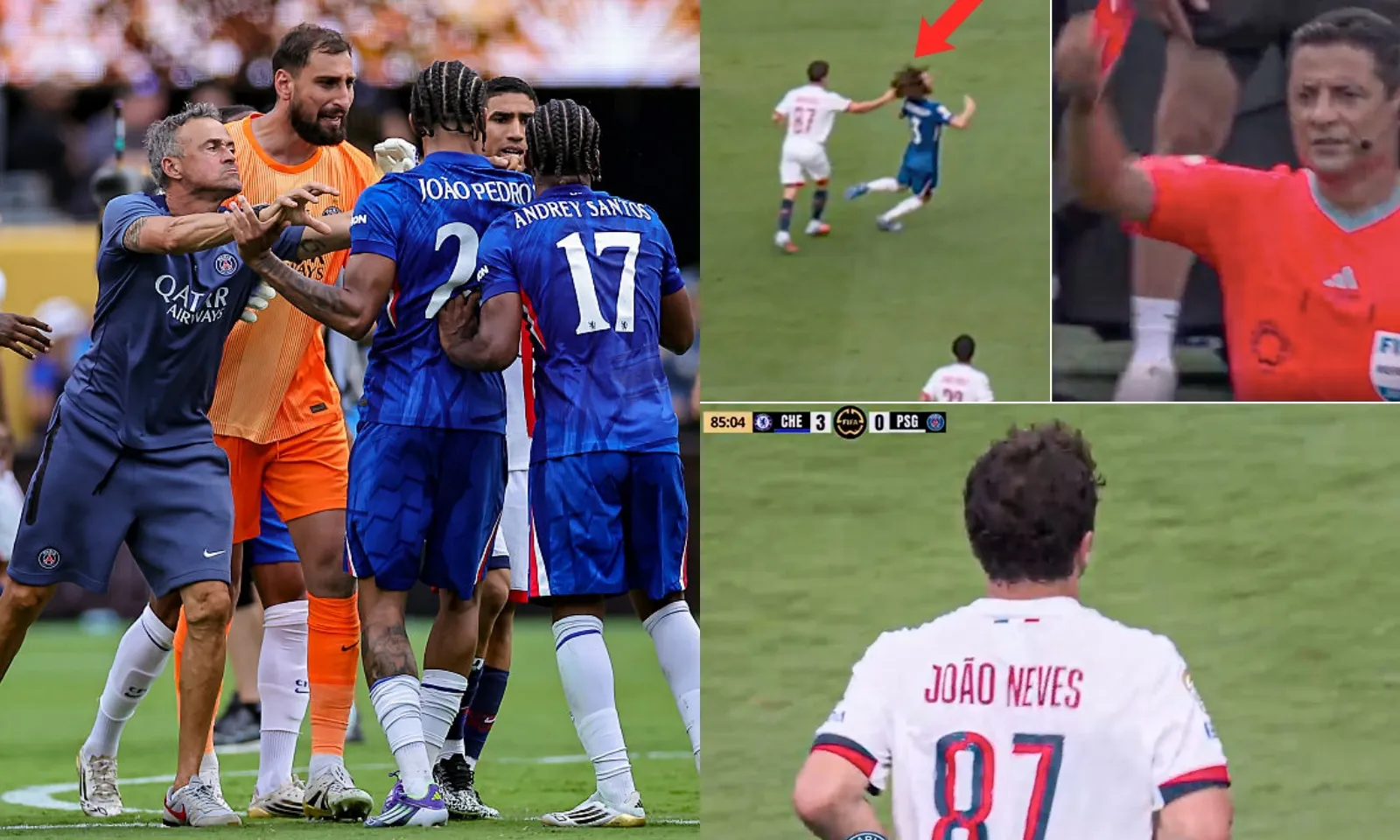 Sao PSG kéo tóc Cucurella, Enrique đánh knock-out tân binh Chelsea 