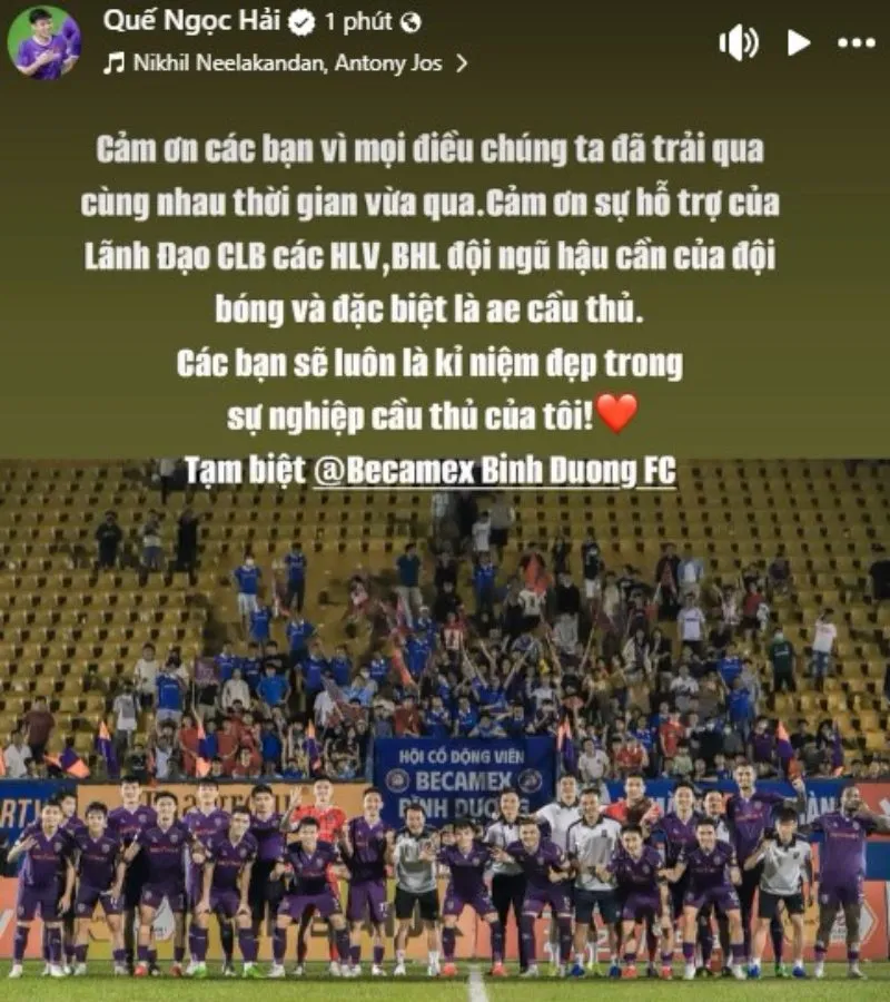 Bài đăng trên trang cá nhân Quế Ngọc Hải vào trưa 14/7