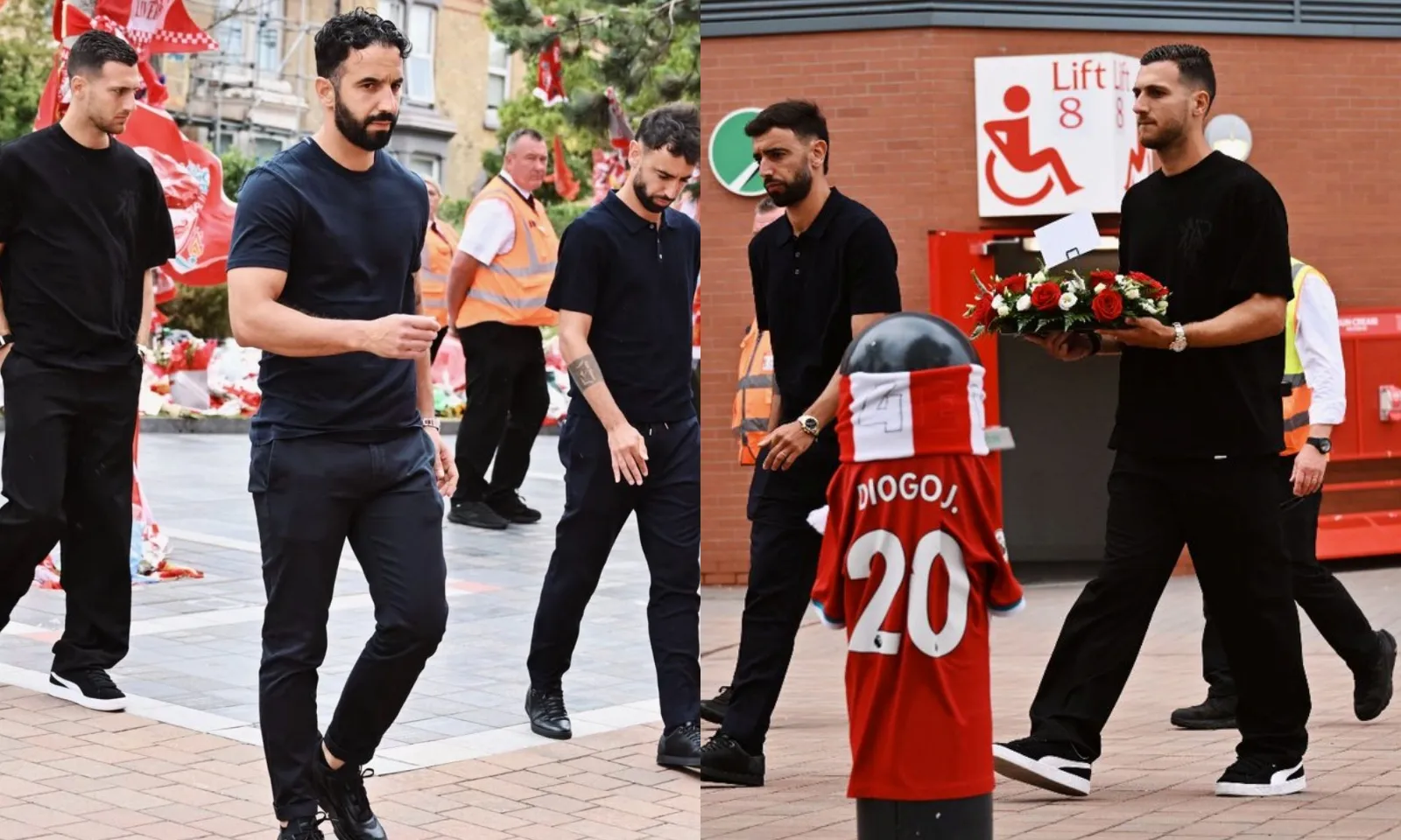 Amorim và 2 ngôi sao đại diện MU đến Liverpool viếng Jota