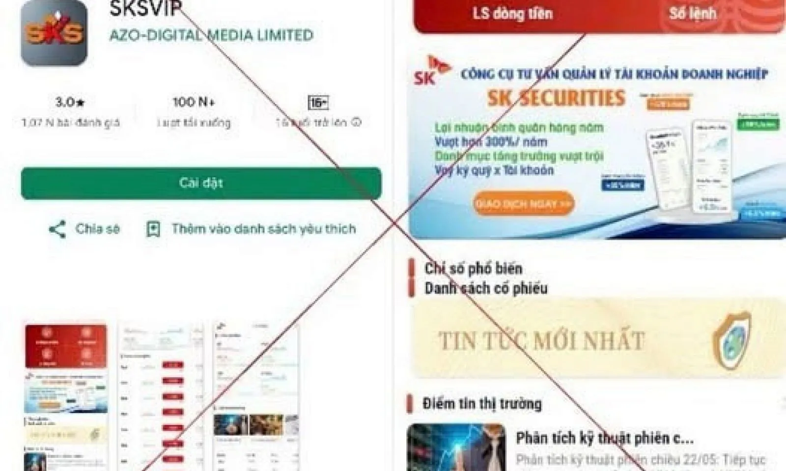 Hà Nội: 3 người bị lừa hơn 3,5 tỉ đồng vì ham mua cổ phiếu giá rẻ trên ứng dụng giả