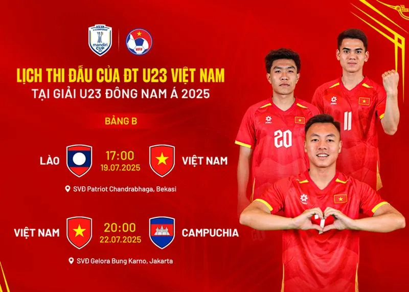 Lịch thi đấu của U23 Việt Nam. Ảnh: VFF