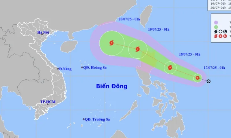 Diễn biến mới của áp thấp nhiệt đới gần Biển Đông 