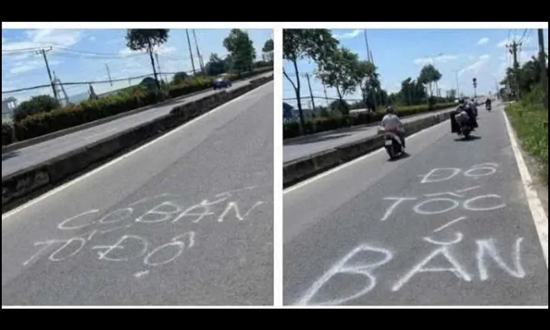 Người phun sơn chữ bắn tốc độ trên đường bị mời lên làm việc