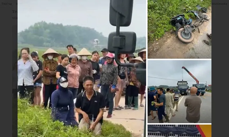 Ô tô tải đụng xe đạp điện làm bà tử vong, cháu bị thương nặng