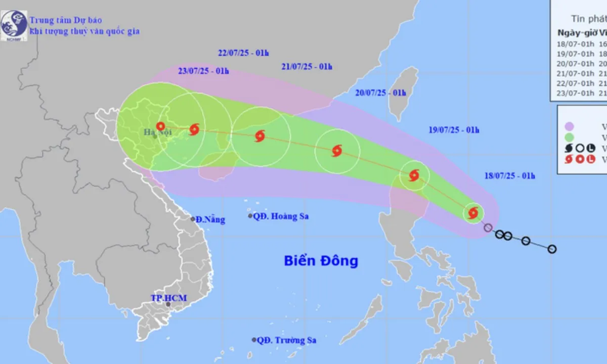 Áp thấp nhiệt đới mạnh lên thành bão, đạt cấp 10 khi vào Biển Đông
