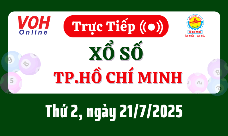 XSHCM 21/7 - Kết quả xổ số TP.HCM hôm nay thứ 2 ngày 21/7/2025