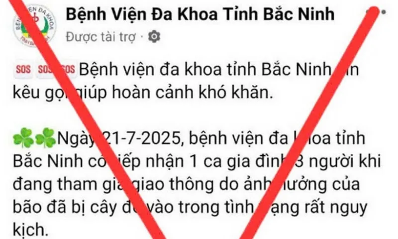 Cảnh báo giả mạo Bệnh viện Đa khoa Bắc Ninh để trục lợi từ thiện