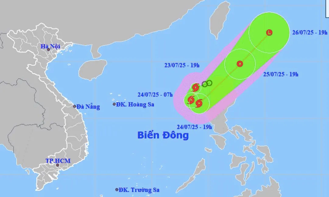 Áp thấp nhiệt đới mạnh lên thành bão số 4 (Cỏ May), không có khả năng đổ bộ vào Việt Nam