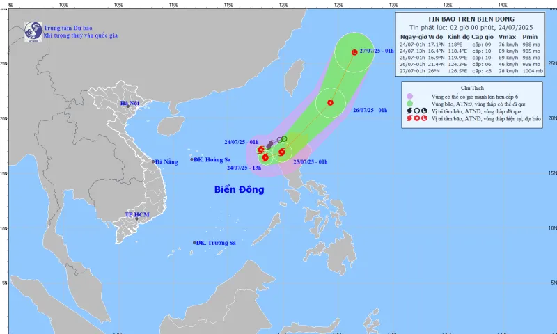 Bão số 4 gây gió mạnh, biển động rất mạnh ở bắc Biển Đông
