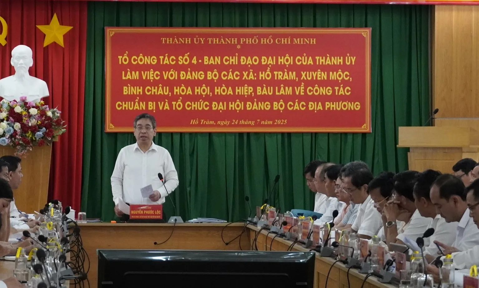 Thành ủy TPHCM làm việc với các xã tại huyện Xuyên Mộc cũ về công tác chuẩn bị đại hội Đảng