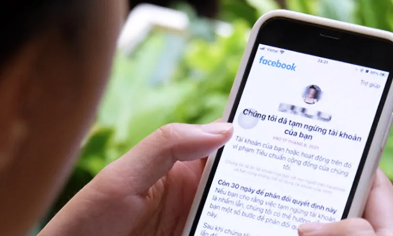 chặn tài khoản vi phạm mạng xã hội facebook