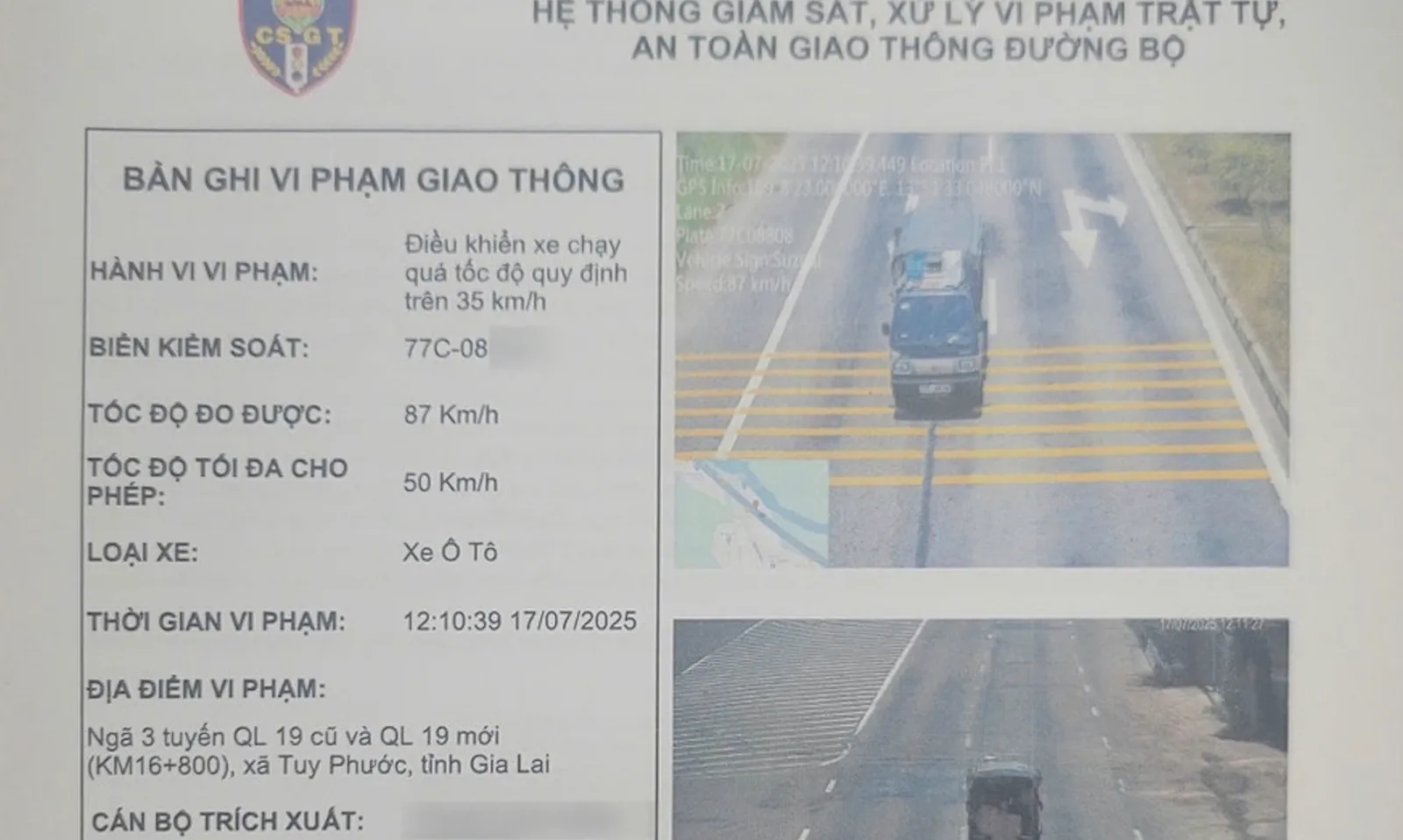 Gia Lai: Truy tìm xe tải 21 lần vi phạm tốc độ, bỏ quên đăng kiểm hơn ba năm