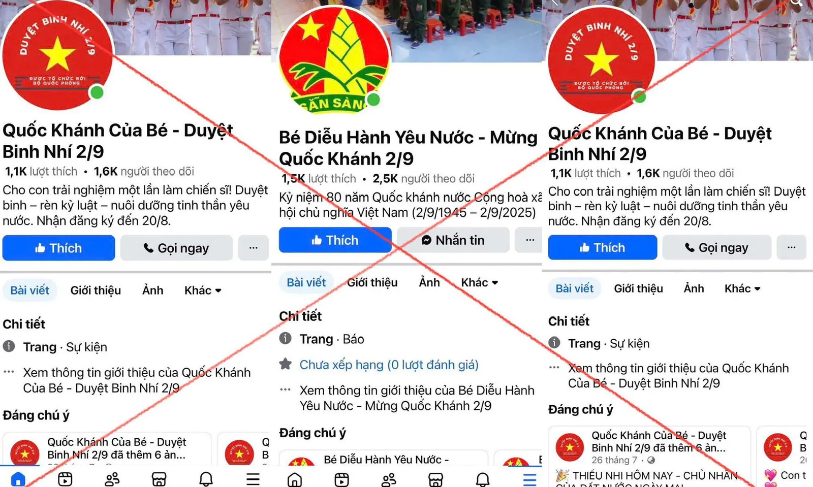 Cảnh báo lừa đảo qua các trang Facebook “Duyệt binh nhí mừng Quốc khánh 2/9”